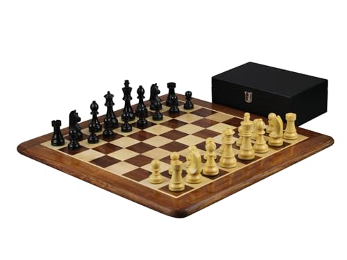 Sheesham-Schach-Set, 50,8 cm, Sheesham-Schachbrett, Ebonisierte deutsche Staunton-Schachfiguren, 9,5 cm von Chessgammon