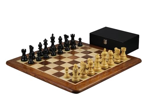 Sheesham-Schach-Set, 50,8 cm, flaches Brett, Ebonisierte Executive Staunton Schachfiguren, 9,5 cm von Chessgammon