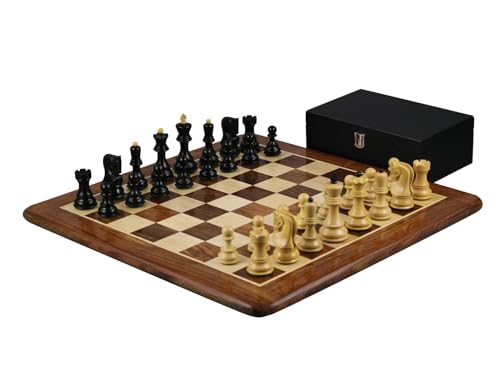 Sheesham-Schach-Set, flach, Sheesham-Schachbrett, Schachfiguren, 9,5 cm, 50,8 cm von Chessgammon