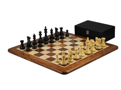 Sheesham Schachset – 50,8 cm mit Sheesham Flat Board – Ebonisierte Morphy Professional Staunton Schachfiguren – 9,5 cm von Chessgammon