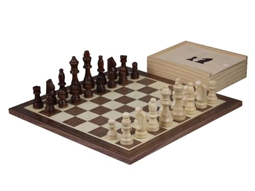 Walnuss-Schach-Set mit Schachfiguren und Schachbox, 35,6 cm von Chessgammon