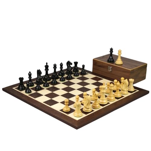 Wenge-Schach-Set, 53,3 cm, gewichtet, Ebonisiert, Staunton Fierce Knight (Queens Gambit) Teile, 9,5 cm von Chessgammon