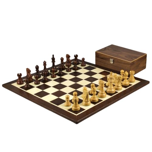 Wenge Schachset 53,3 cm mit Wenge Schachbrett und beschwertem Sheesham Staunton Reykjavik Schachfiguren 9,5 cm von Chessgammon