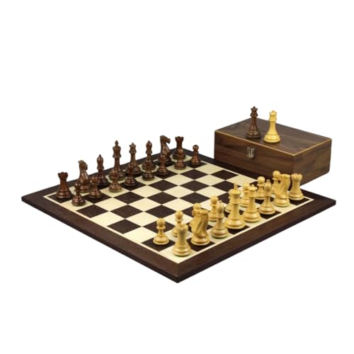 Wenge Schachset 53,3 cm mit beschwertem Sheesham Morphy Professional Staunton Schachfiguren 9,5 cm von Chessgammon