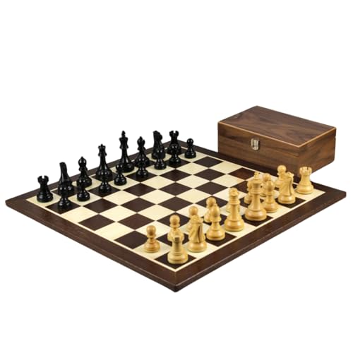 Wenge Schachset 53.3 cm mit Wenge Schachbrett und gewichteten Ebonisierten Staunton Reykjavik Schachfiguren 9,5 cm von Chessgammon