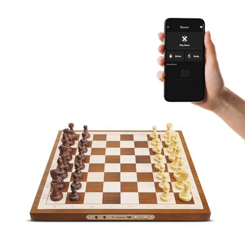 Chessnut Air Electronic Chess Set, A magnificently Handcrafted Wooden Chess Board with Extra Queens,LEDs, AI Adaptive Electronic Chess Set Game and App with Computer Chess Board von Chessnut