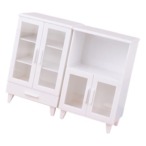 Dollhouses Accessoires Weiße Schränke Miniatur Küchenregale 1/12 Skala Realistische Display Möbelmodell Kinder Dollhouses Dekoration Set Set Dollhouses Accessoires Weiße Schränke Miniatur Küchenregale 1/12 Skala Realistische Display Möbelmodell Kinder Dollhouses Dekoration Set Set von Chevnzev
