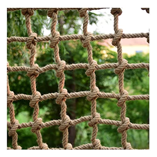 Kinder Sicherheitsnetz, Hanfseilnetz, Kletternetz, Balkontreppennetz, Fotowanddekoration Trennwand Deckennetz, Hindernisschutz Gartenzaunnetz Durchmesser 8mm(0.31 in) (Colour: 8X8cm,Size : 1x1m(3.28x3 von Chfkun