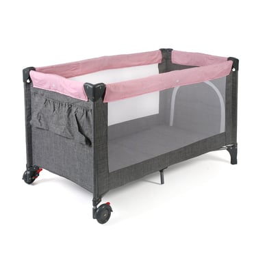 CHIC 4 BABY Reisebett Luxus Melange grau-rosa von Chic 4 Baby