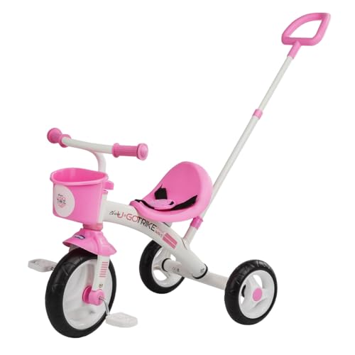 Chicco U-GO 2in1 Kinderdreirad, Dreirad für Mädchen und Jungen mit höhenverstellbarem Griff, Sicherheitsgurt und Ablagekorb, Max 20 kg, Kinderspielzeug ab 18 Monaten bis 5 Jahren von Chicco