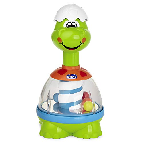 Chicco Kreisel Dino, Drehkreisel mit bunten Kugeln, Griff und Zentralspiegel für Lichtspiele, Geschenk für Babys und Kinder von 6 Monaten bis 3 Jahren von Chicco