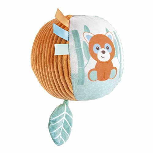 Chicco My Sweet Doudou Panda & Chameleon Ball, weicher Ball aus verschiedenen Stoffen, mit Klimpern, leicht zu greifen, manuelle Aktivitäten, Babyspielzeug, erstes Spiel für Kleinkinder, ab 0 Monaten von Chicco