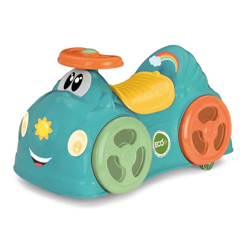 Chicco Rutscher All Around Eco+ Grün, Geeignet für 1-3 Jahre (bis 20 kg), Made in Italy, 75% Recycelter Kunststoff, Schwenkbare Räder, Mechanische Hupe, Aufbewahrungsfach, Inklusive Aufkleber, Türkis von Chicco