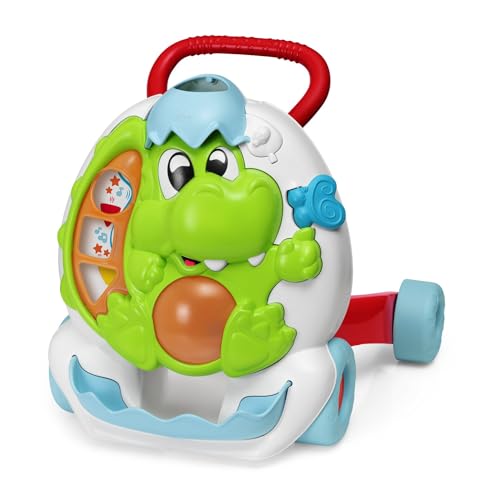 Chicco Dino Lauflerner First Steps, süßer Dinosaurier geformt Toddler's First Steps mit elektronischem Activity Center, mit Lichtern und Geräuschen, große Räder für mehr Stabilität, ergonomischer von Chicco