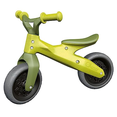 Chicco 11055000000 Balance Bike Eco Plus Kinderfahrrad ohne Pedale, aus recyceltem Kunststoff, mit verstellbarem Lenker und Sattel, max. 25 kg, Grün, 18-36 MESI von Chicco