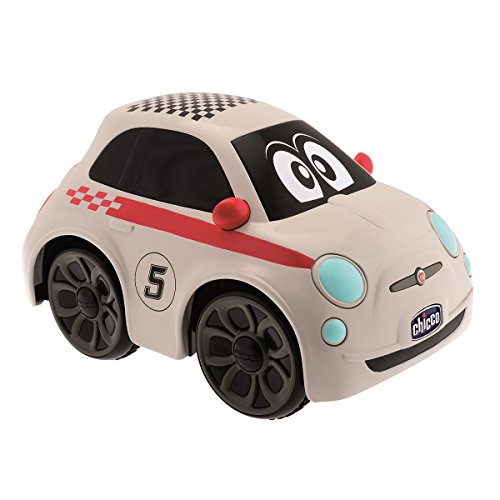 Chicco Fiat 500 Sport Ferngesteuertes Auto für Kinder, Funkgesteuertes Auto mit intuitivem Lenkrad, RC Auto mit Sounds und Hupe, Weiß - Kinderspielzeug 2-6 Jahre von Chicco