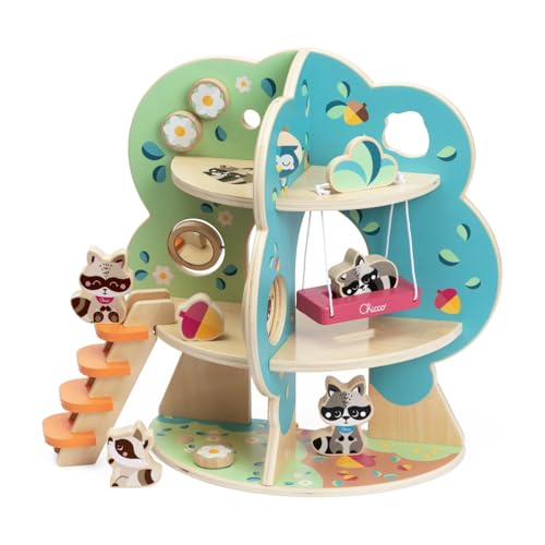 Chicco Holz-Spielset, Waschbärbaum, Montessori-Spiel, 4 Exklusive Figuren, 34 cm hohes Spielset auf Zwei Ebenen, Spielzeug für Mädchen und Jungen ab 2 Jahren, Geschenkidee Chicco Holz-Spielset, Waschbärbaum, Montessori-Spiel, 4 Exklusive Figuren, 34 cm hohes Spielset auf Zwei Ebenen, Spielzeug für Mädchen und Jungen ab 2 Jahren, Geschenkidee von Chicco