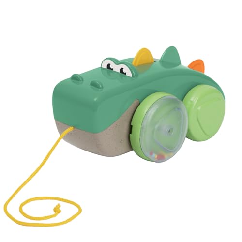 Chicco, Krokodil Pull Along Eco+, Nachziehspielzeug, 50 cm Langes Seil, Räder mit Kugeln, Taumelbewegung, Recycelter Kunststoff, Made in Italy, Kinderspielzeug von 12-36 Monaten von Chicco