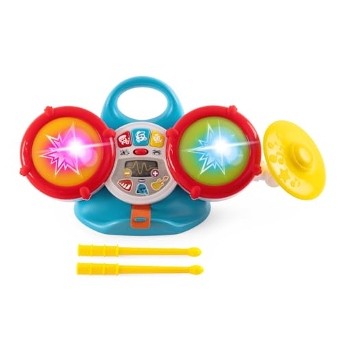 Chicco Meine erste Batterie, Elektronisches Musikspiel, Zwei Trommeln und EIN Becken, 2 Trommelstöcke enthalten, über 35 Klänge und Melodien, 5 Lautstärkestufen, farbige Lichter, 3 Spielmodi, 18-36m Chicco Meine erste Batterie, Elektronisches Musikspiel, Zwei Trommeln und EIN Becken, 2 Trommelstöcke enthalten, über 35 Klänge und Melodien, 5 Lautstärkestufen, farbige Lichter, 3 Spielmodi, 18-36m von Chicco