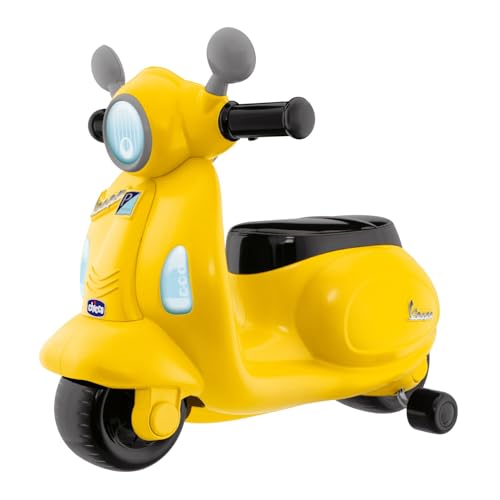 Chicco Motorrad Rutscher für Kinder Vespa Primavera, Kinderfahrzeug mit Elektronischem Bedienfeld, Lichtern und Geräuschen, Abnehmbare Stützräder, Max 25 kg, Kinderspielzeug von 1-3 Jahren, Gelb Chicco Motorrad Rutscher für Kinder Vespa Primavera, Kinderfahrzeug mit Elektronischem Bedienfeld, Lichtern und Geräuschen, Abnehmbare Stützräder, Max 25 kg, Kinderspielzeug von 1-3 Jahren, Gelb von Chicco