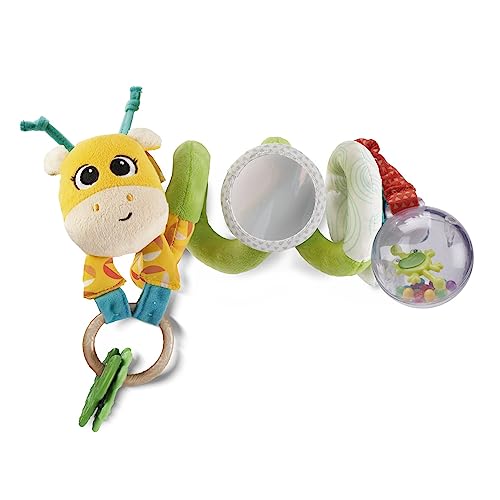 Chicco Mrs. Giraffe, buntes Seil in Form Einer Giraffe für Kinderwagenbefestigung, mit niedlichen Anhängern, Spiegel, Rasselball, Kinderwagenspielzeug, 6-36 Monate von Chicco