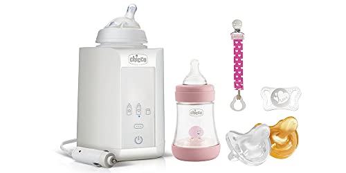 Chicco Perfect 5 Starter-Set, Mädchen, Antik-Flasche, Clip, Flaschenwärmer, Gummi, Rosa, 5 Unità (Confezione da 1) von Chicco