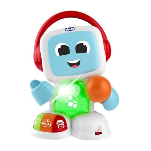 Chicco Robit singe mit mir, Elektronisches Musikspiel mit Mikrofon, 3 Spielmodi, 3 Musikgenres, echtes Mikrofon, Karaoke, 3-6 Jahre von Chicco