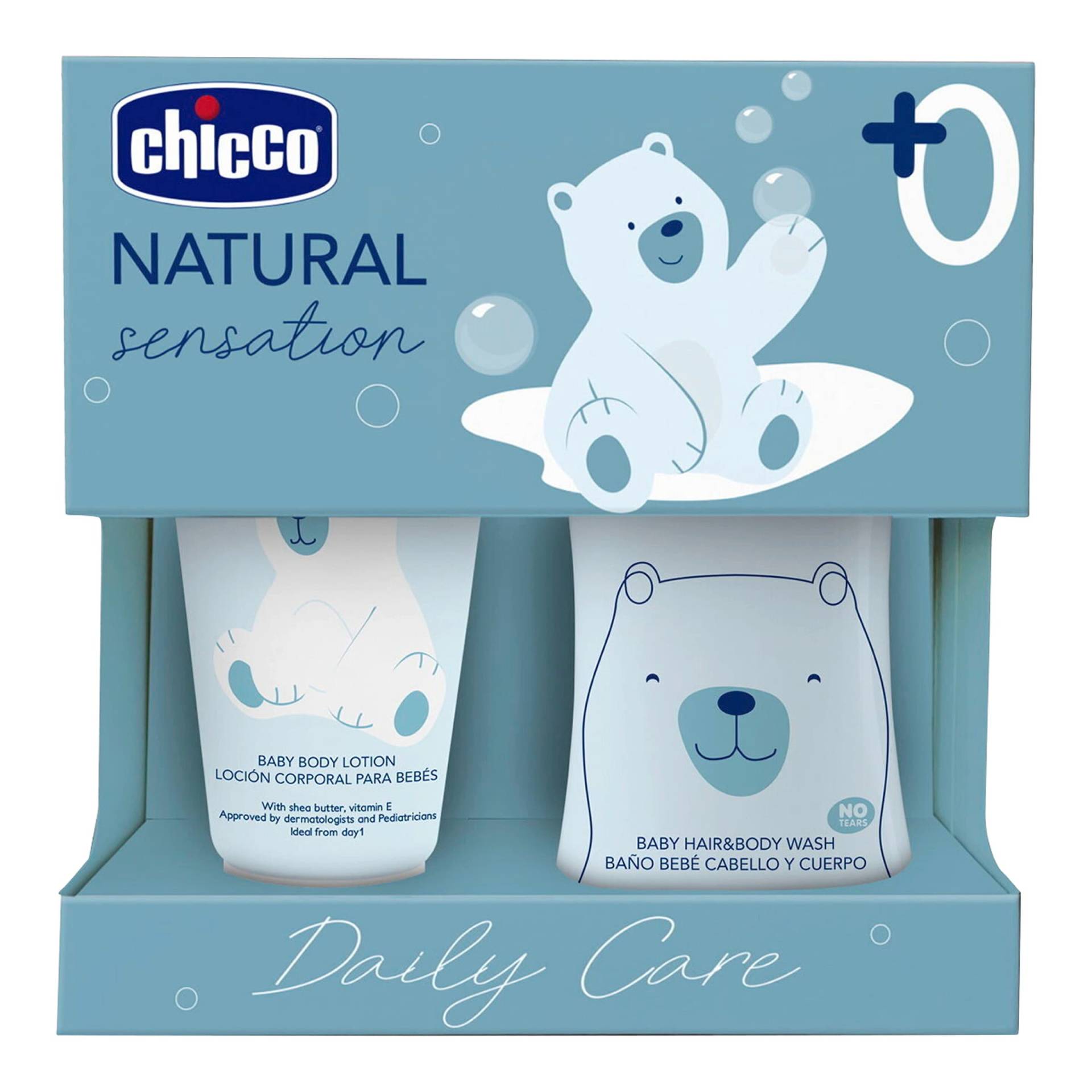 Chicco Set 1: 1 Shampoo & Körperbad - ohne Tränen 200 ml, Baby Körperlotion 150 ML von Chicco