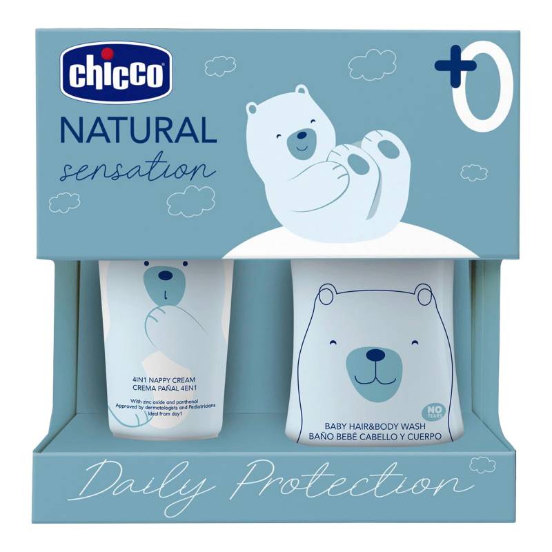 Chicco Set 2: 1 Shampoo & Körperbad - ohne Tränen 200 ml, 4in1 Wickelcreme, 100 ml von Chicco