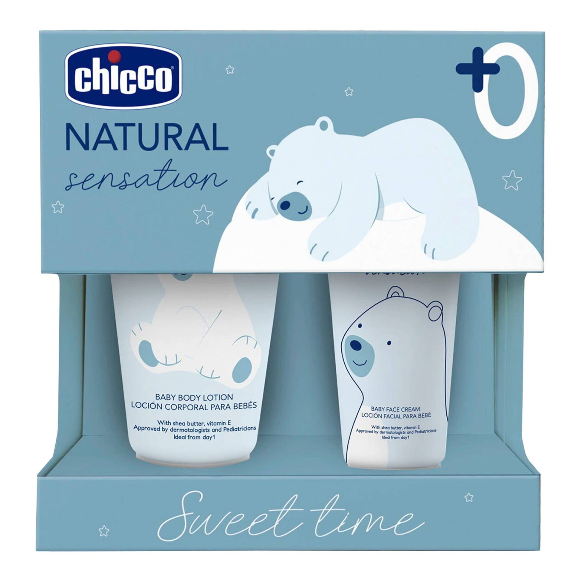 Chicco Set 4: 1 Körperlotion 150 ml, 1 Gesichtscreme 50 ml von Chicco