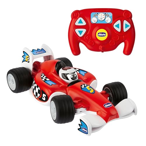 Chicco Tom Race Radio Control, Rennwagen, bewegt sich in 4 Richtungen, Infrarot-Fernbedienung mit 4 Richtungstasten, mit Sportwagen-Sound, funkgesteuertes Auto, Kinderspielzeug 2-6 Jahre von Chicco