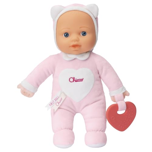 Chicco meini erste Puppe Spielzeug, mit weichem Beißherz, weich und leicht, maschinenwaschbar, 0 Monate+, rosa von Chicco