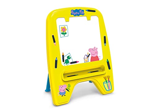 Chicos - Peppa Pig Mein erstes Schreibtafel, geeignet für Buntstifte und Marker, ab 18 Monaten, gelb, 58.7 x 33.3 x 75.2 cm (52199) von Chicos