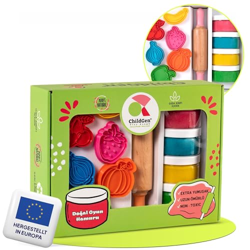 ChildGen Knete Set, Premium Meerestiere Spielknete-Set, Knete Zubehör, Spielknete, Teigrolle für Kinder, Ausstehformen, Knetwerkzeug, Lernspielzeug, Kinder ab 2 Jahren von ChildGen