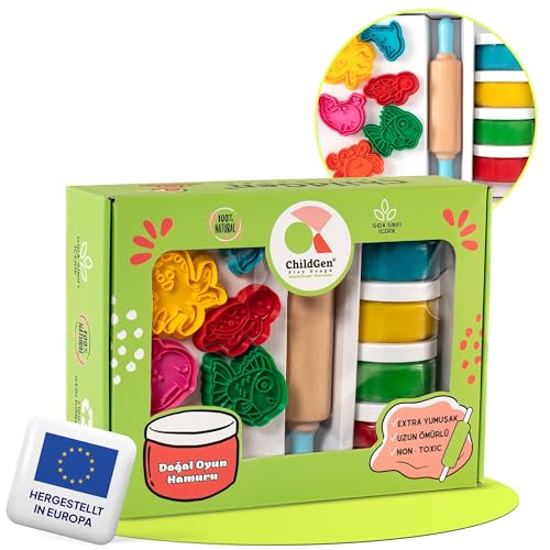 ChildGen Knete Set, Premium Meerestiere Spielknete-Set, Knete Zubehör, Spielknete, Teigrolle für Kinder, Ausstehformen, Knetwerkzeug, Lernspielzeug, Kinder ab 2 Jahren von ChildGen