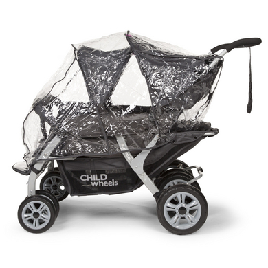 CHILDHOME Regenschutz für Vierlingswagen Quadruple Transparent von Childhome