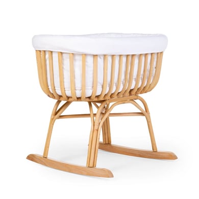 CHILDHOME Wiege Rattan mit Jerseybezug, Matratze und Nestchen von Childhome