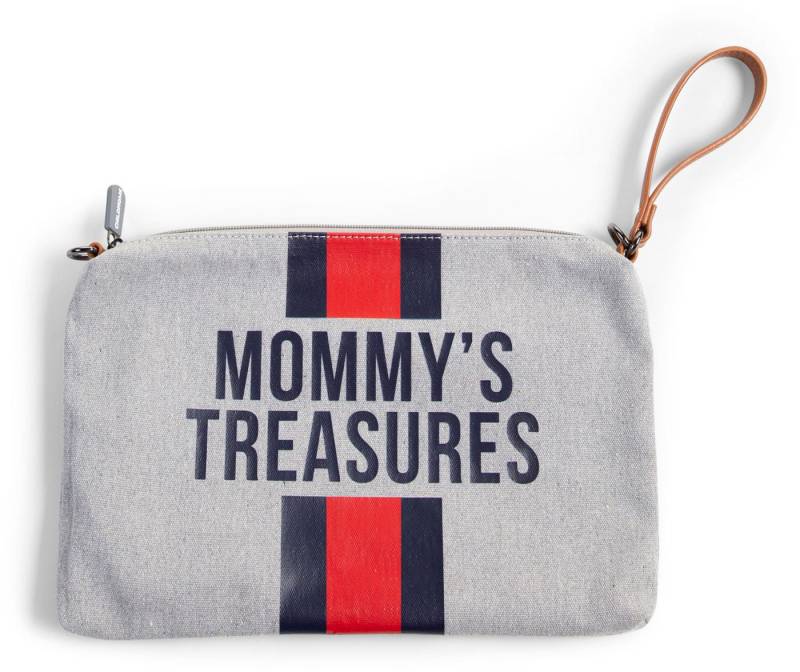 Childhome Mommy Clutch Canvas, Grey Stripes Red/Blue von Childhome