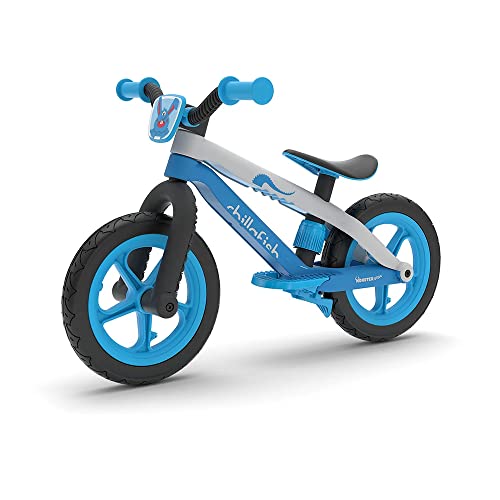 Chillafish BMXIE 2 BMXie2 12" Leichtes Laufrad mit Fußbremse – Verstellbarer Sitz, Luftlose Reifen und BMX-Design für Kinder 2-5 Jahre CPMX02BLU, Blau-Blue von Chillafish