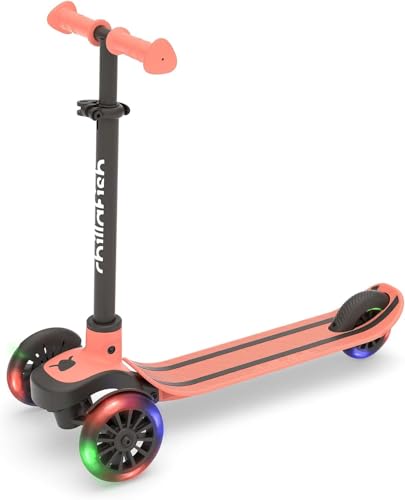 Chillafish Scotti Glow 3-Rad Scooter für Kinder – Lean-to-Steer Roller mit Fußbremse, Roller mit höhenverstellbarem Lenker und ABEC-5 LED-Räder, abnehmbarer Lenker CPSC02FLA von Chillafish