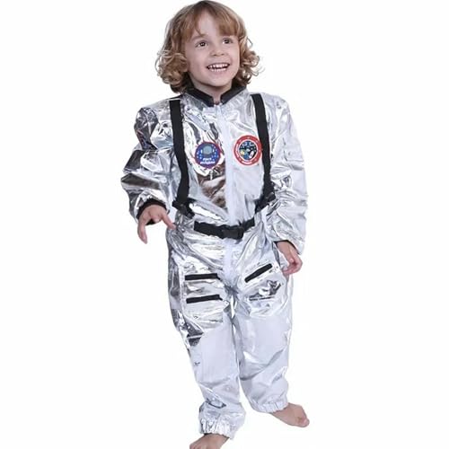 Chingcoo Astronaut kostüm, nasa kostüm herren, Kostüm Astronaut für Kinder und Erwachsene, space kostüm, faschingskostüme (L, Kind) von Chingcoo