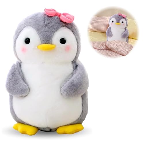 Kuscheltier Pinguin Plüschtier für Kinder, 25cm Pinguin Stofftier Plüschtier mit Schleife, Kuscheltier Plüschpuppen Pinguin, Geschenk für Jungen Mädchen von Chingcoo