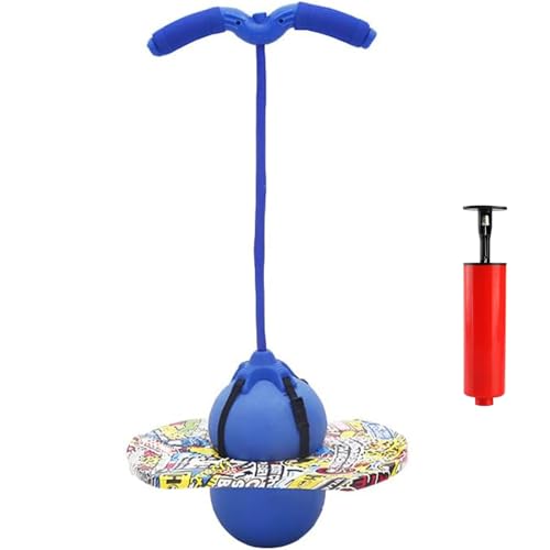 Chingcoo Pogo Stick für Kinder, Sportgeräte für Kinder, Pogo Stick mit Kordelzuggriff, geeignet für Hüpfstange mit Kindern (Blau Spleißen) von Chingcoo