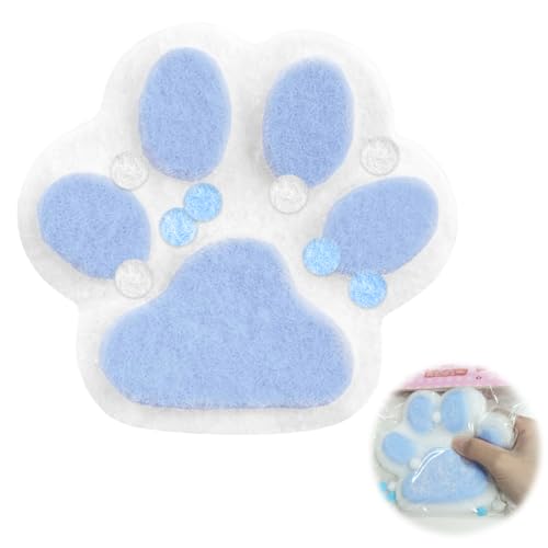 Chingcoo Taba Squishy, Cat Paw Squishy Katzenpfoten, Fufu Squishy, Squishy Pfote, Squeeze Toy, Große Größe Cat Paw Squishy, Cat Paw Squeeze Toy, Katzenpfoten Quetschspielzeug (Blau+Weiß) von Chingcoo