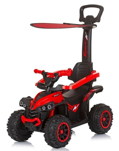 Chipolino Kinder Rutschauto ATV Sonnendach Schiebegriff Musikfunktion bis 23 kg, Farbe:rot von Chipolino