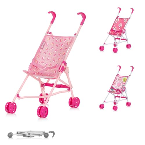 Chipolino Puppenbuggy Lily klappbar, Doppelräder, ab 3 Jahren, Schiebehöhe 57 cm, Farben:rosa von Chipolino