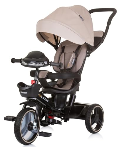 Chipolino Tricycle Dreirad Be Active 2 in 1 Sitz drehbar Musik Licht drehbar, Farben:beige von Chipolino