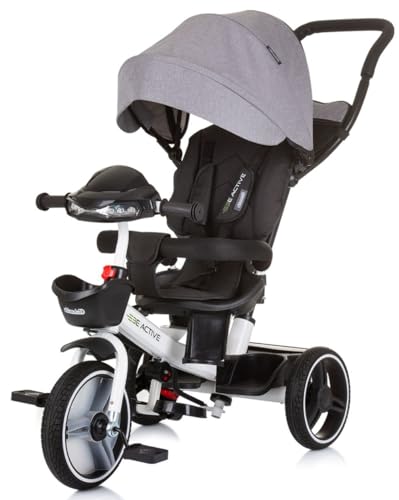 Chipolino Tricycle Dreirad Be Active 2 in 1 Sitz drehbar Musik Licht drehbar, Farben:grau von Chipolino