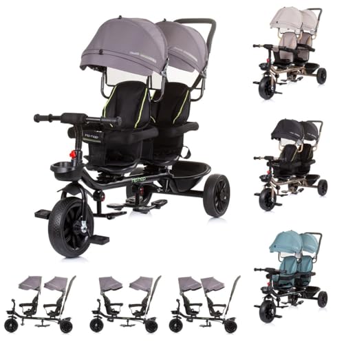 Chipolino Zwillingsdreirad Hip Hop, Zwei Kinder, bis 40 kg, Sitze 360° drehbar, Farbe:grau Chipolino Zwillingsdreirad Hip Hop, Zwei Kinder, bis 40 kg, Sitze 360° drehbar, Farbe:grau von Chipolino