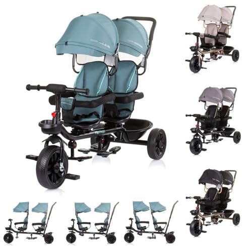 Chipolino Zwillingsdreirad Hip Hop, Zwei Kinder, bis 40 kg, Sitze 360° drehbar, Farbe:türkis Chipolino Zwillingsdreirad Hip Hop, Zwei Kinder, bis 40 kg, Sitze 360° drehbar, Farbe:türkis von Chipolino